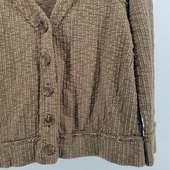 Two by Vince Camuto Women's Olive Green Thick Cotton Tweed Button Down Cardi |M - Picture 3 of 9